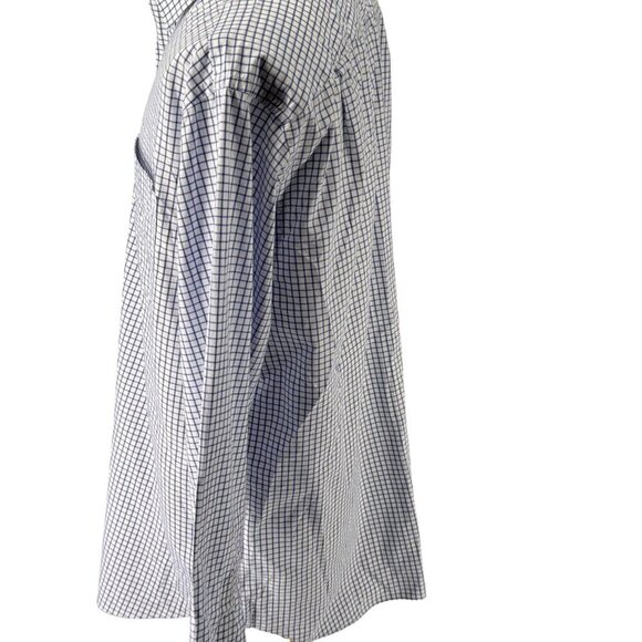 J. McLaughlin Men’s Button-Down Shirt | Size L | Blue Checkered Print EUC Preppy - Picture 7 of 8
